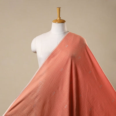 Peach - handloom organic buti kala cotton fabric 02