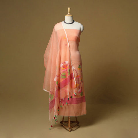 Handloom phulia jamdani silk cotton 2pc unstitched dress