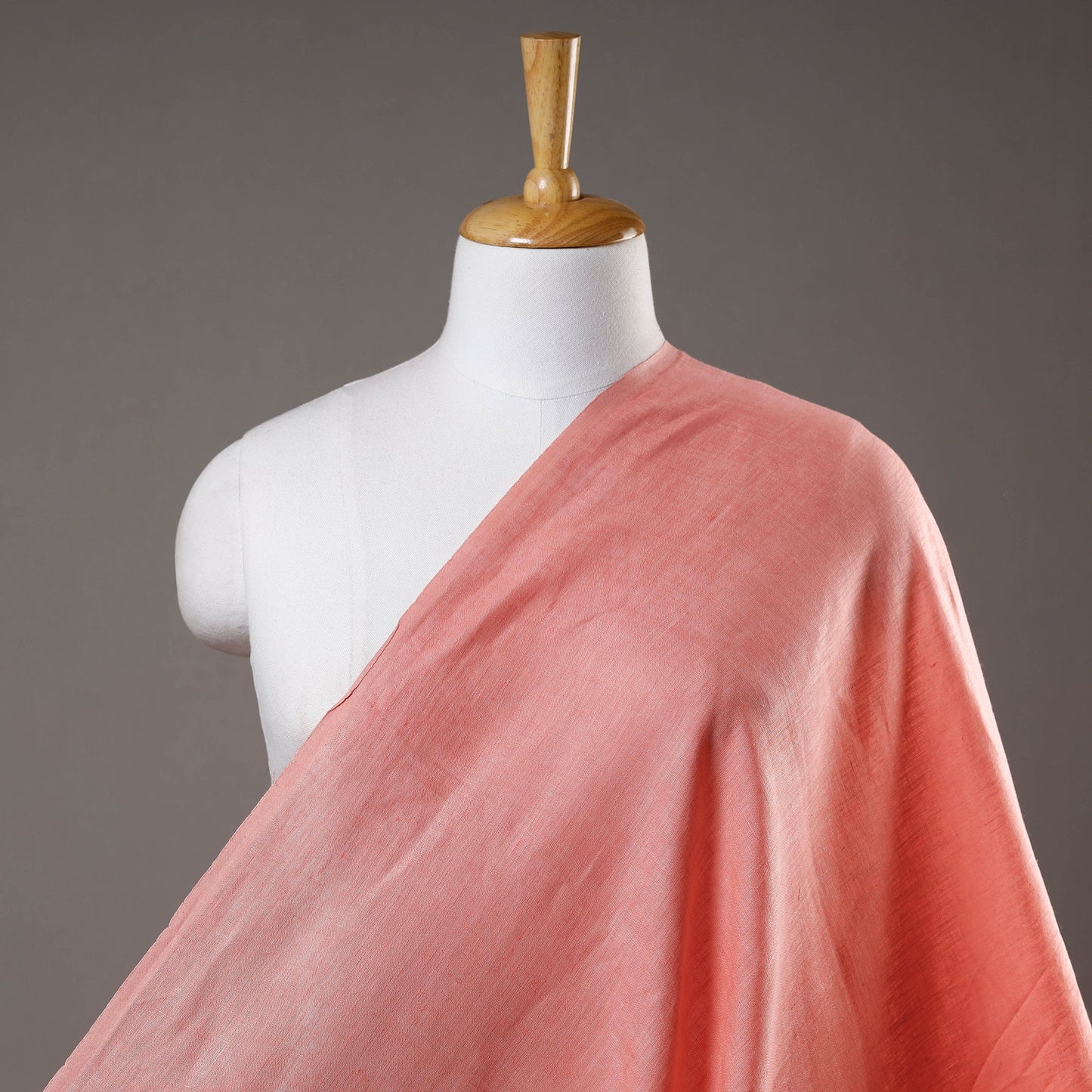  Peach Handloom Pure Linen Bhagalpuri Fabric 