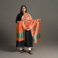 Peach - handloom silk cotton circle buti maheshwari dupatta