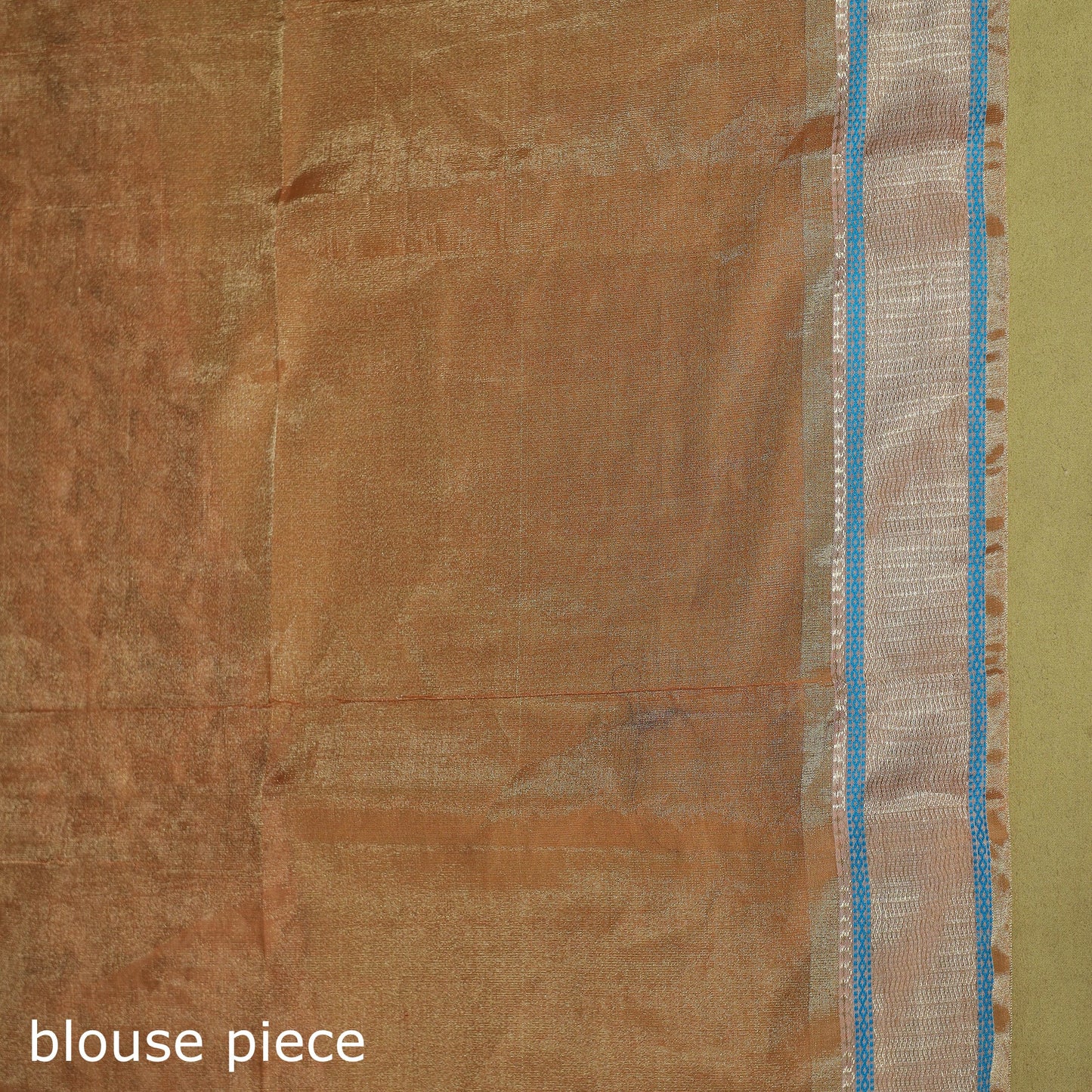 Peach - handloom tissue zari weave silk cotton buti