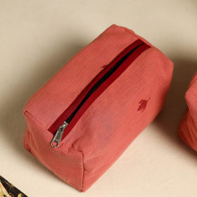  Peach Handmade Cotton Toiletry Bags (Set of 3)