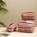  Peach Handmade Cotton Toiletry Bags (Set of 3) 