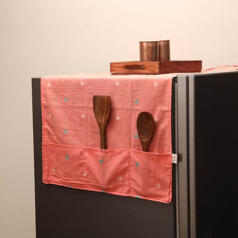 Handmade fridge top cover with multiple pockets 17