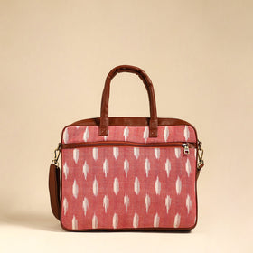  Peach Handmade Pochampally Ikat Laptop Bag