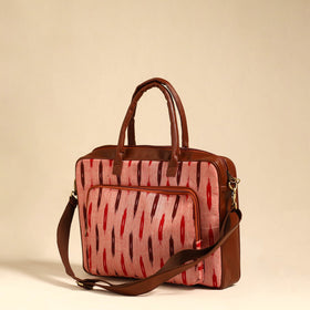  Peach Handmade Pochampally Ikat Laptop Bag