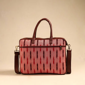  Peach Handmade Pochampally Ikat Laptop Bag