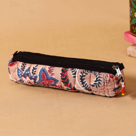 Peach Handmade Quilted Cotton Pencil Pouch