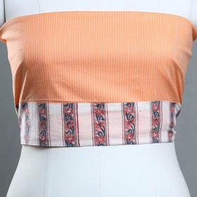 Peach - handmade running stitch plain cotton blouse piece