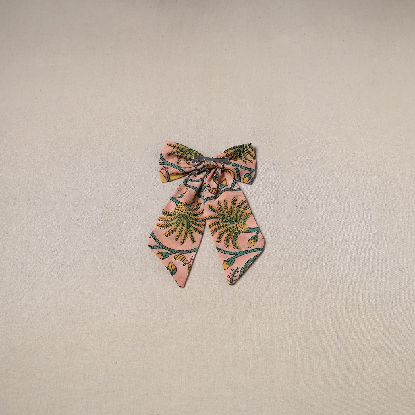 Peach - handmade women’s bow hair clip 98 - handcrafted