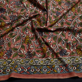 Buy Peach Handpainted Cotton Kalamkari Blouse Piece