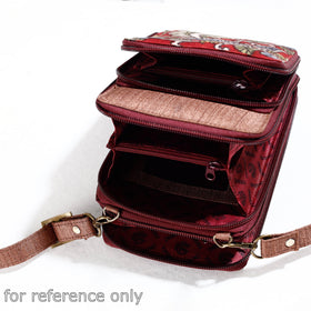 Peach Handpainted Kalamkari Natural Dyed Ghicha Silk Sling Bag