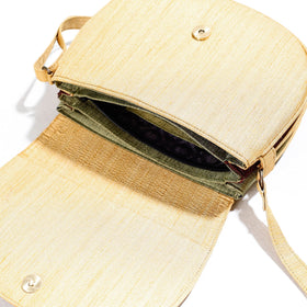  Handpainted Kalamkari Natural Dyed Ghicha Silk Sling Bag 