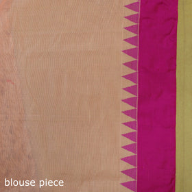 Peach - handspun handloom buta fine cotton jamdani saree 45