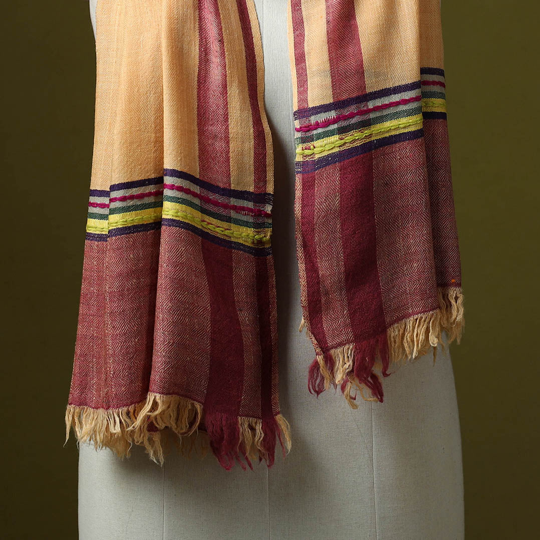 Himalayan handspun handwoven pure pashmina wool stole 02