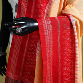 Peach - ikat weave cotton sambalpuri dupatta 11