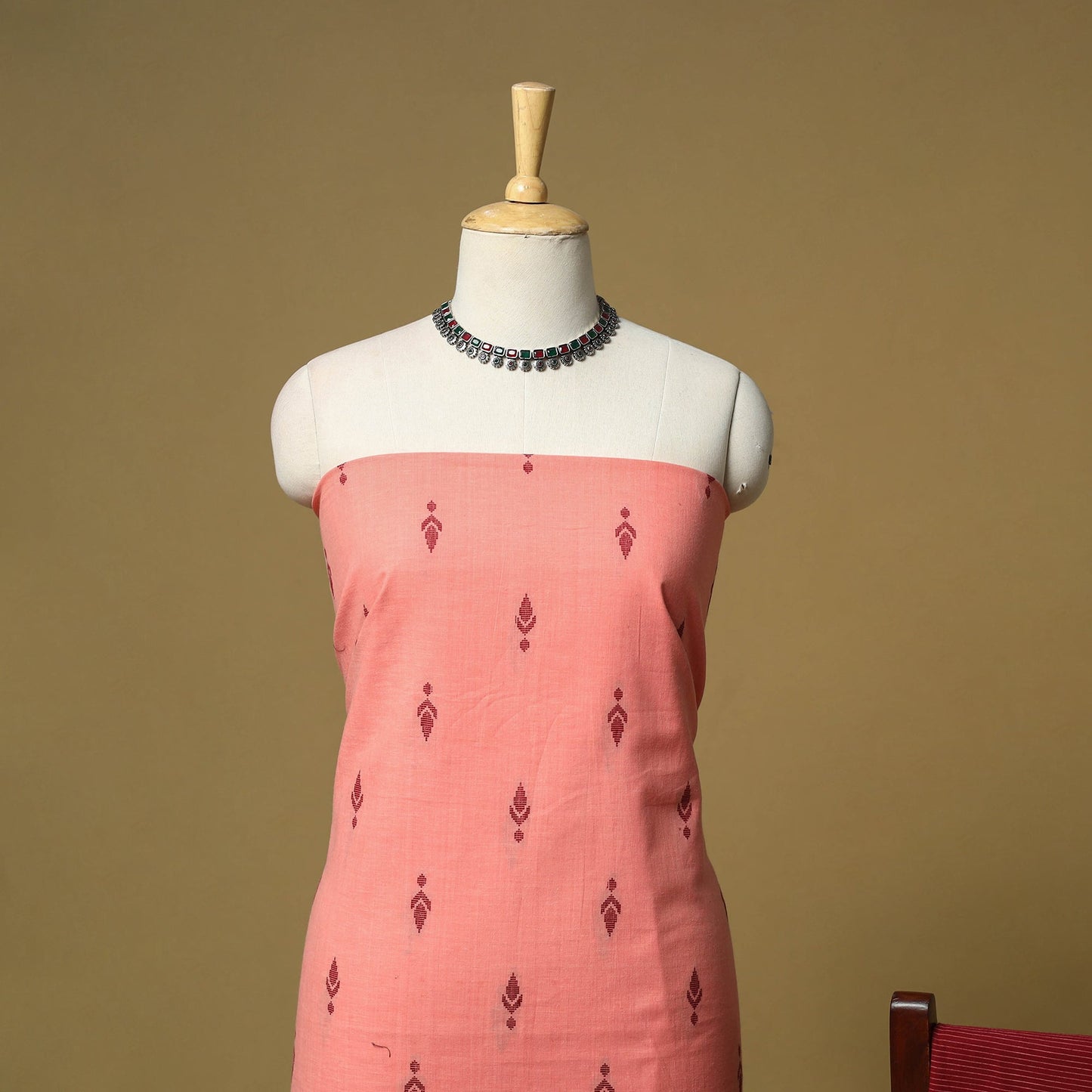 Jacquard cotton 3pc unstitched dress material 07