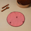  Peach Jacquard Cotton Hand Embroidery Roti Napkin 04
