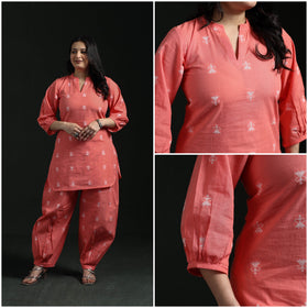 Jacquard cotton co-ord set for women 09 - handcrafted