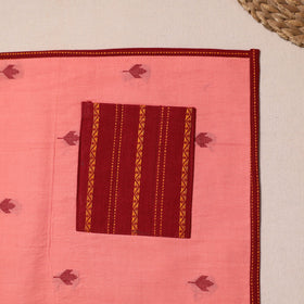 Peach Jacquard Cotton Table Mat With Pocket