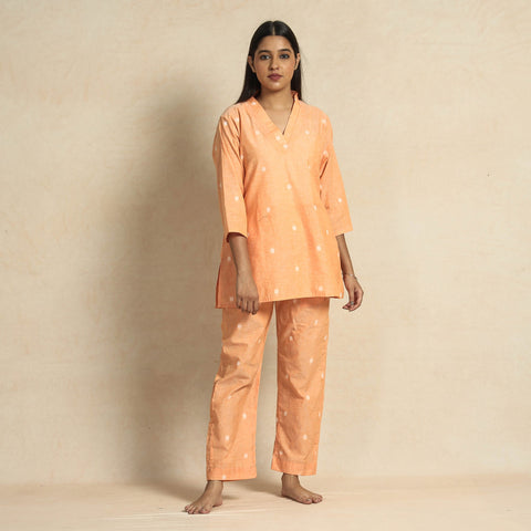 Buy Jacquard Cotton Top & Pyjama Night Suit Set Online at iTokri.com