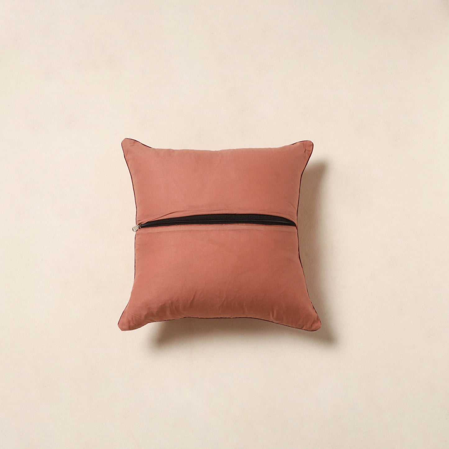 Peach - jacquard weave cotton cushion cover 06 - handcrafted