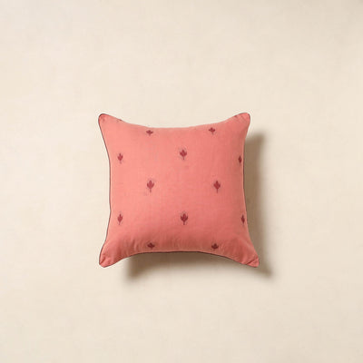 Peach - jacquard weave cotton cushion cover 06 - handcrafted