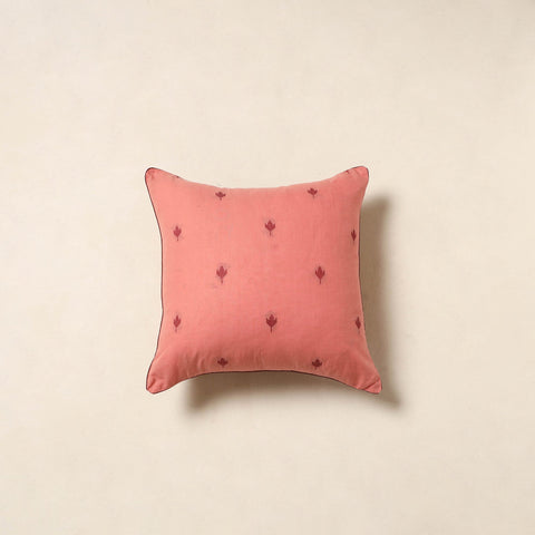 Peach - jacquard weave cotton cushion cover 06 - handcrafted