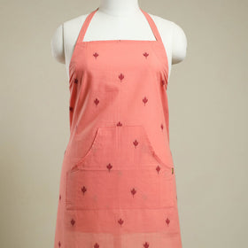 Buy Peach Jacquard Weaving Cotton Apron with Pocket