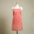 Buy Peach Jacquard Weaving Cotton Apron with Pocket