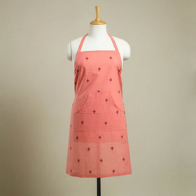 Buy Peach Jacquard Weaving Cotton Apron with Pocket