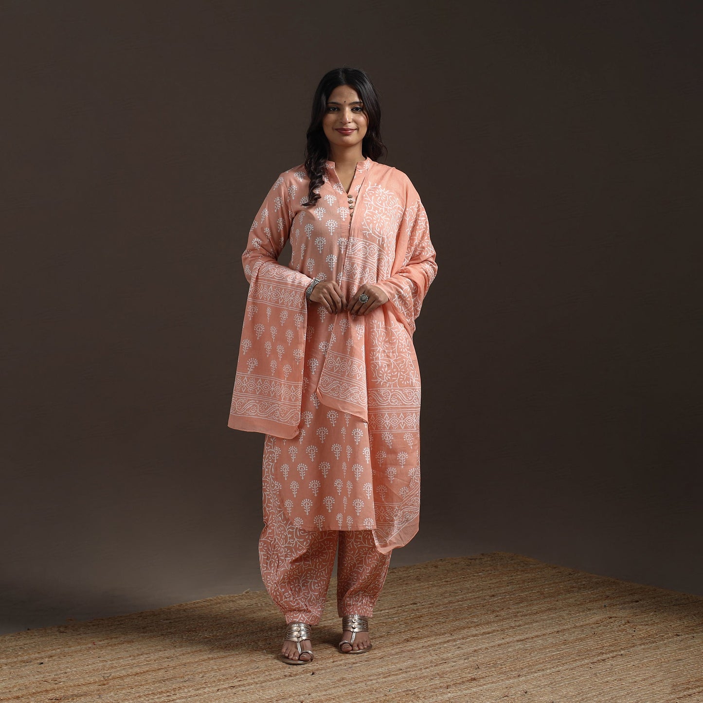 Jaipur hand cotton suit set with dupatta for women 20