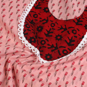 Peach - jaipur patchwork chanderi silk unstitched kurta