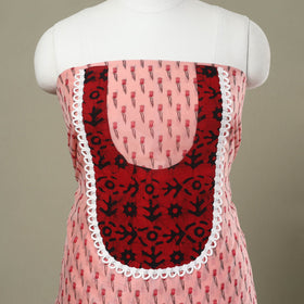 Peach - jaipur patchwork chanderi silk unstitched kurta