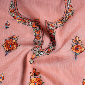  Handloom Kota Doria Kashidakari Hand Embroidery Kurta Material - 2.6 M 