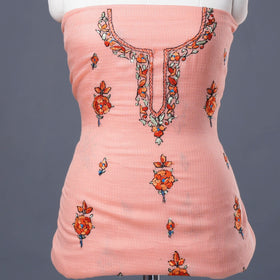  Handloom Kota Doria Kashidakari Hand Embroidery Kurta Material - 2.6 M 