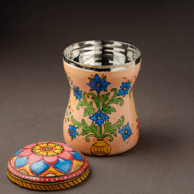 Peach Kavad Handpainted Stainless Steel Multi Utility Canister