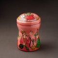 Peach Kavad Handpainted Stainless Steel Multi Utility Canister