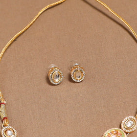 Kundan work choker necklace set 37 - handcrafted
