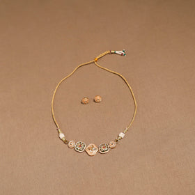 Kundan work choker necklace set 55 - handcrafted