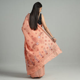  Lucknow Chikankari Hand Embroidery Cotton Saree 56 Online 