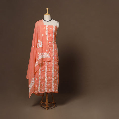 Lucknowi chikankari hand embroidered kota doria cotton 2pc