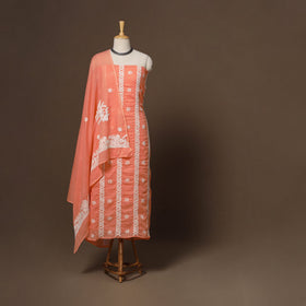 Lucknowi chikankari hand embroidered kota doria cotton 2pc