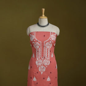 Lucknowi chikankari work jacquard unstitched kurta material