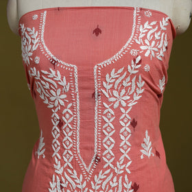 Lucknowi chikankari work jacquard unstitched kurta material