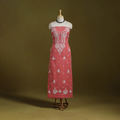 Black - lucknowi chikankari work jacquard unstitched kurta