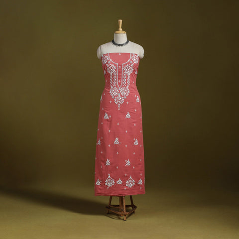 Black - lucknowi chikankari work jacquard unstitched kurta