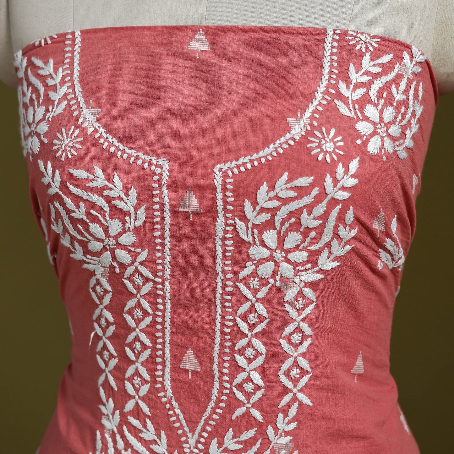 Black - lucknowi chikankari work jacquard unstitched kurta