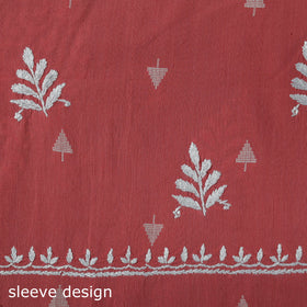 Black - lucknowi chikankari work jacquard unstitched kurta