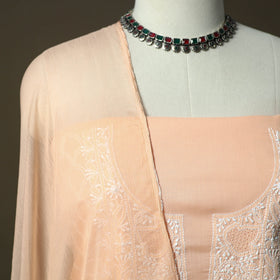 Lucknowi hand embroidered cotton chikankari 3pc unstitched